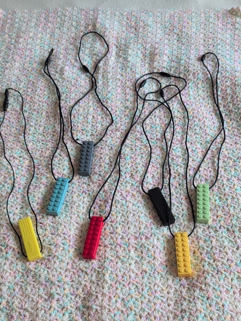Cute Kids Silicone Building Brick Necklace - Multi Color Options